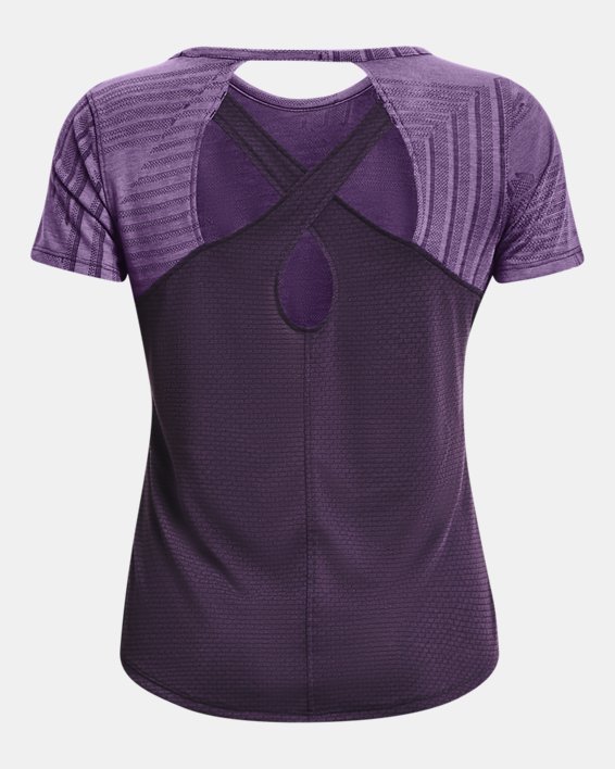 Women's UA Streaker Deco Diamond Short Sleeve, Purple, pdpMainDesktop image number 5